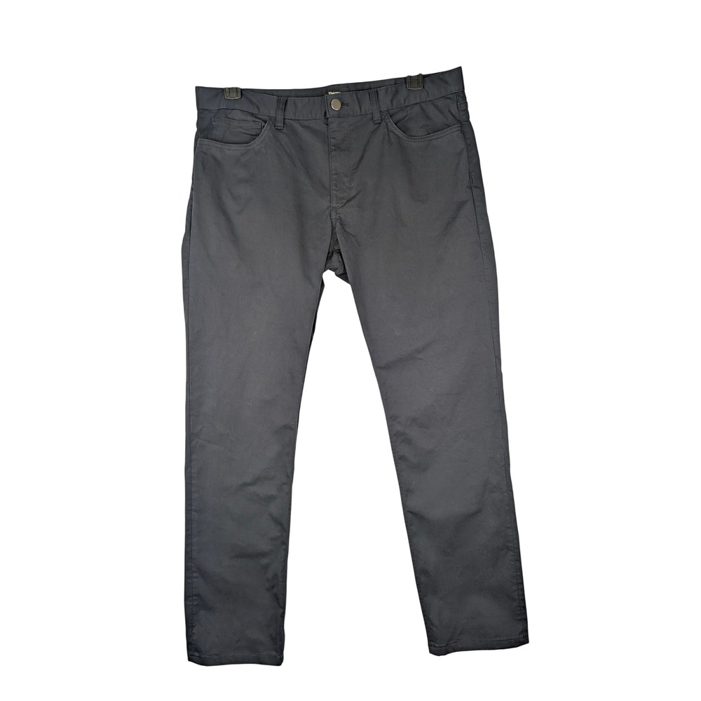 Theory Haydin Straight Slim Fit Pants Mens 36 Navy Blue Stretch Cotton H0274228